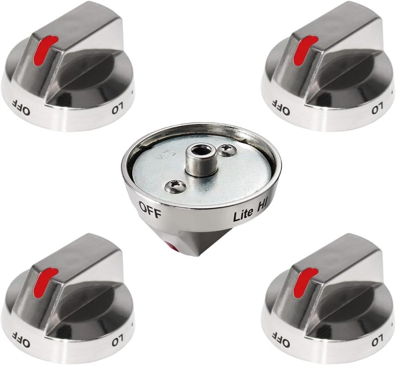 P Polerden DG94-01712A Gas Range Burner Control Dial Knob for Samsung Range Oven Stove NX58M9420SS NX58M9420SSAA NX58M9420SSAA-00 NX58R9311SS/AA（5 Pack） - Image 1